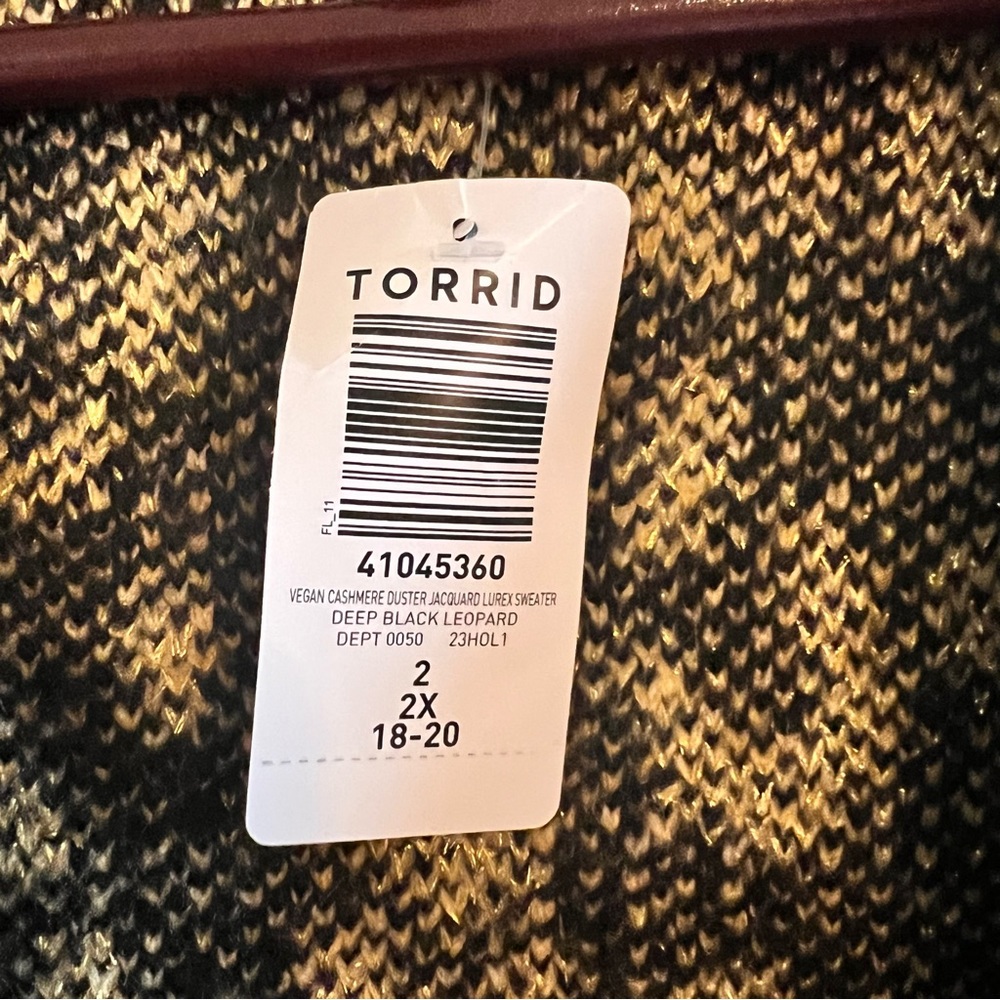 Torrid Vegan Cashmere Duster Jacquard Lurex Sweater Size 2 NWT - Picture 5 of 11